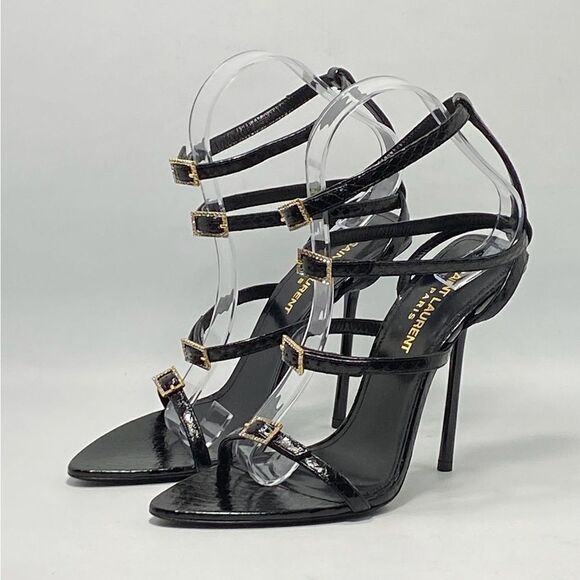 Saint Laurent Nuit Sandals In Lacquered Ayers size 37 - Picture 5 of 13